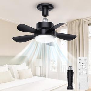 Ceiling Fan Light, Hard Wired 5 Blade Ceiling Fan with Light & Remote Control, E27 Lamp Head Plug LED Ceiling Fan Lamp for Bedroom, Kitchen, Living Room, Balcony