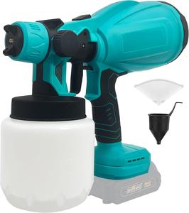 Cordless Fence Paint Sprayer Compatible with Makita 18V Battery, Electric Spray Gun with 800ml Tank for Home Interior and Exterior, Cabinets, House, Fence, Ceiling (Batteries Not Included)