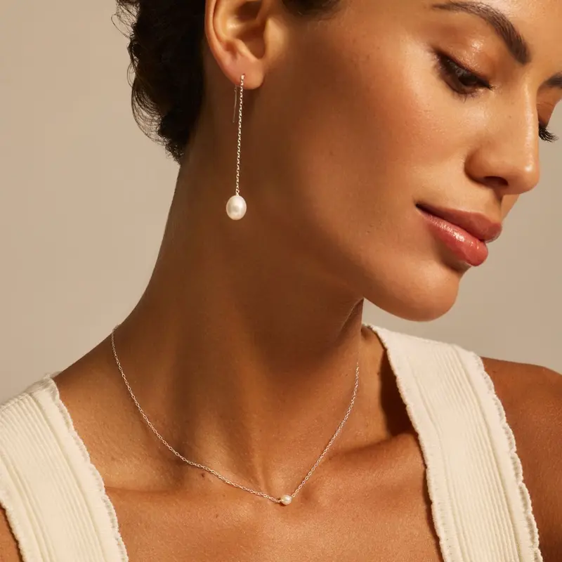 Silver Single Pearl Choker 3