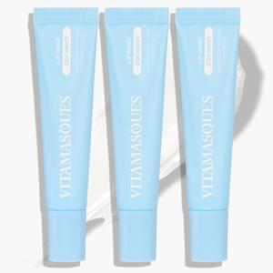 Vitamasques Coconut Day & Night Lip Mask | Skincare meets Lip care with Aloe Vera, Hyaluronic Acid, Jojoba Oil Moisturizer making lips Glossy while Hydrating | Made in Korea, Vegan-friendly & Cruelty-free Moisture Shea