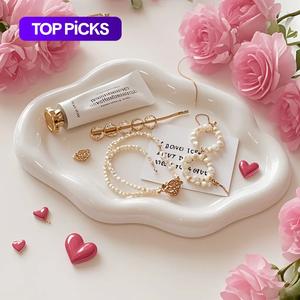 Unique Cloud Shaped Jewelry Dish Tray, 1 Count Ceramic Ring Storage Holder, Jewelry Storage Tray for Home Bedroom without Jewelry, Jewelry Organizer #TOP PICKS