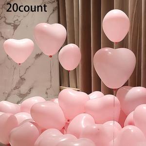 Heart Shaped Balloon, 20pcs Latex Solid Color Balloon for Proposal & Wedding & Party & Anniversary & Birthday Decoration, Home Decor Set, Valentine's Day Gift Idea