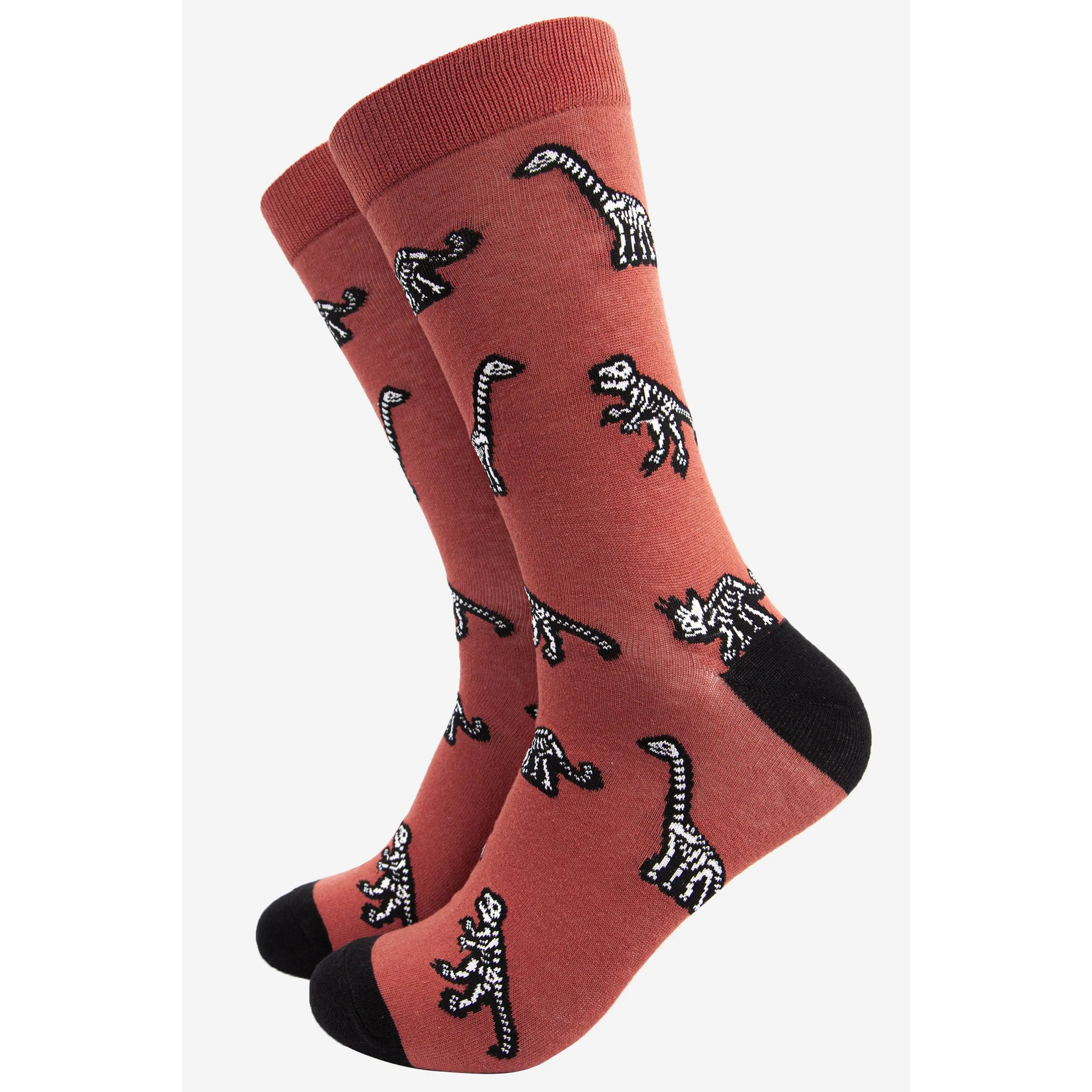 Men's Dinosaur Bones Skeleton Print Bamboo Socks