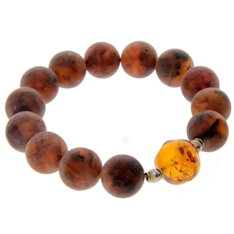 Genuine Raw Baltic Amber Adjustable Beaded Bracelet for Men - MB015 4