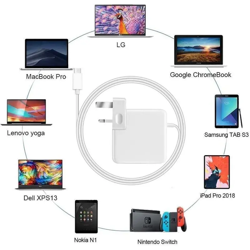 61W USB C Adapter Charger For MacBook Pro 13" 2016-2019 A1708 A1706 A1989 A2159 8
