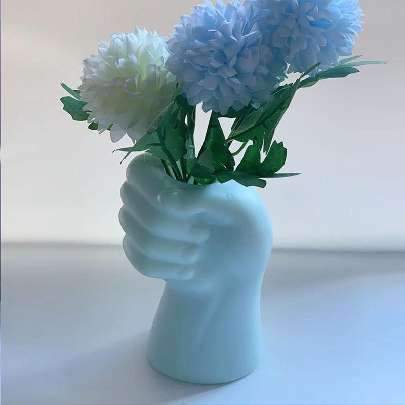 Product Introduction of Creative Modern Simple Hand Shape Flower Vase Decoration Home Plastic Vase White Imitation Ceramic Flower Pot Flower Arrangement 16