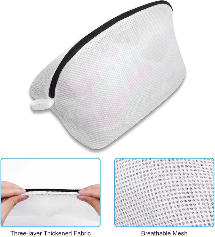 Shoes Wash Bags, 2pcs Mesh Laundry Bags with Durable Zips, Premium Laundry Bag For Shoes/Trainers For Washing Machine, Storage Bag for Shoes and Clothing, for Sneakers, Socks, Bras 3