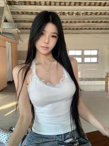 Moses Queen/Queen of Mercy Lace lace sweet camisole vest for women in summer, slim fit and elastic pure cotton sleeveless base shirt, inner top