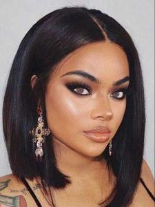 4x4 HD Lace Front Glueless Wigs, Bob Human Hair Wigs, Pre Plucked Pre Cut Human Hair, 200% Density Short Straight Bob Wigs for Women Girls