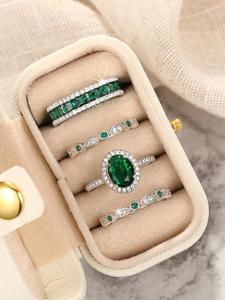 Elegant Artificial Gemstone & Rhinestone Decorated Ring Set, Exquisite Trendy Ring Set, Fashionable Jewelry Accessories, Trendy Jewellery Accessories for Women As Gift, with Box