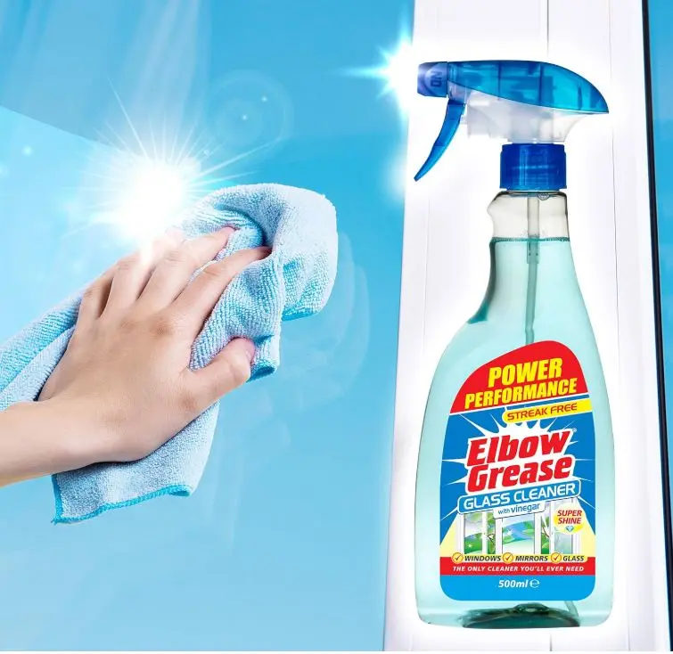 Grease Glass Cleaner with Vinegar for Windows and Mirrors, 500 ml - Window Cleaning Equipment (Pack of 1) 3