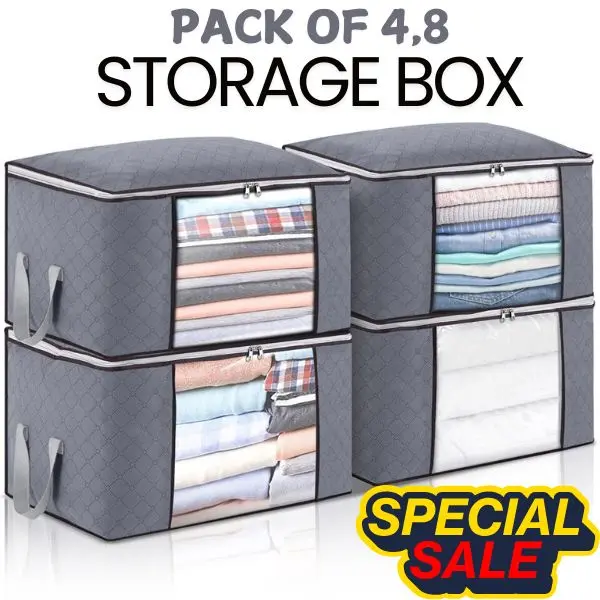 4 Pack 90L Clothes Storage Bags Zipped Organizer Underbed Wardrobe Cube Closet Boxes Christmas Gift Pack of 8 2 576726961956228371 2 4Pcs Storage Bags Zipped Clothes Organizer For Underbed Wardrobe Cube Closet Boxes Roo Multicolor