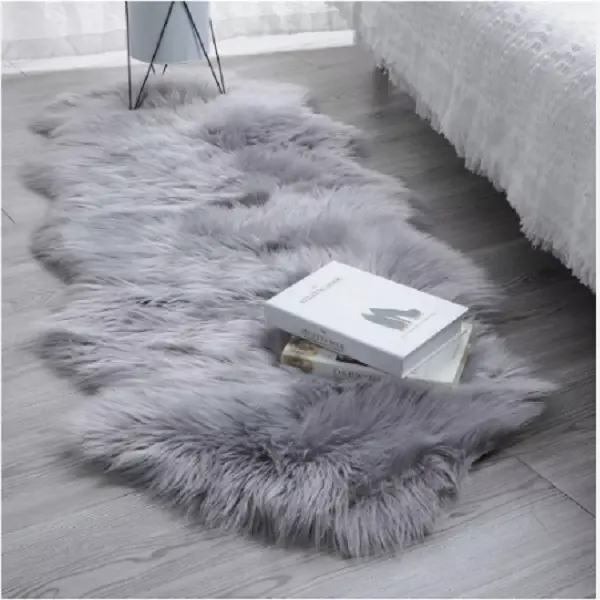 Carpet Non Slip Fluffy Shaggy Soft Rugs Sheepskin Rug Bedroom Mats Faux Fur UK 5