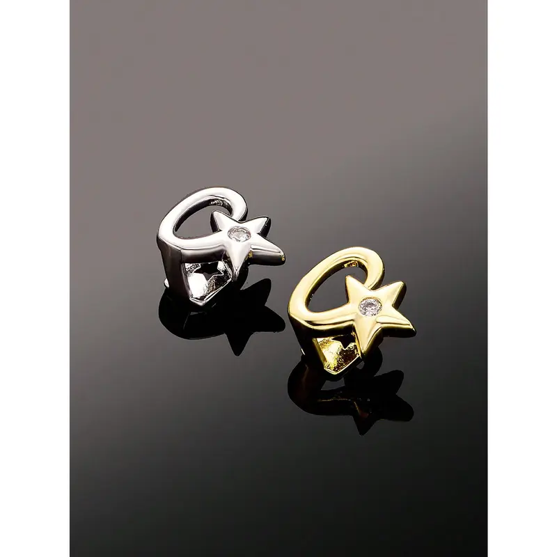 Hip Hop Zirconia Single Star Teeth Grillz 14K Tooth Caps Decor For Women Men Jewelry Dental Grills 4