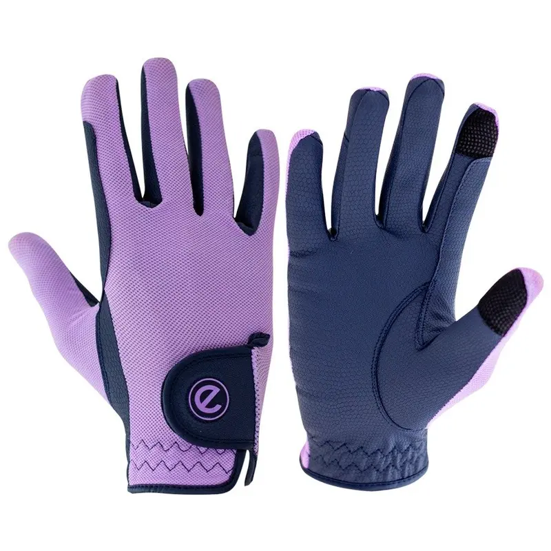 eQUEST GripPro X-LITE Lightweight Equestrian Gloves - Lilac - Plain Cuff 0