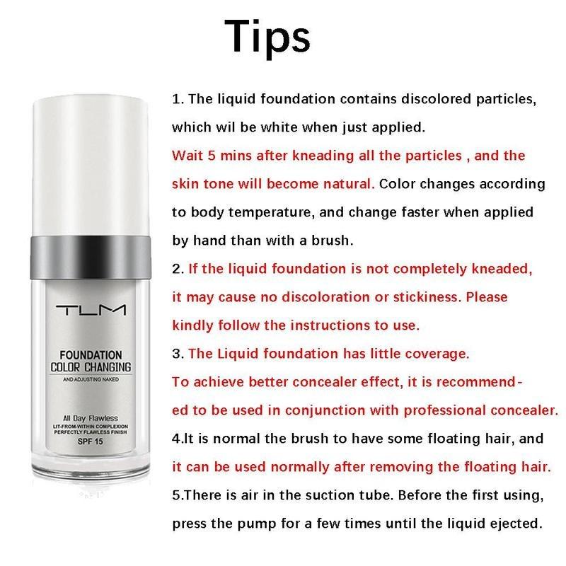 Color changing liquid foundation, long lasting natural makeup moisturizing oil control cream, makeup products, Valentine's Day gift 5