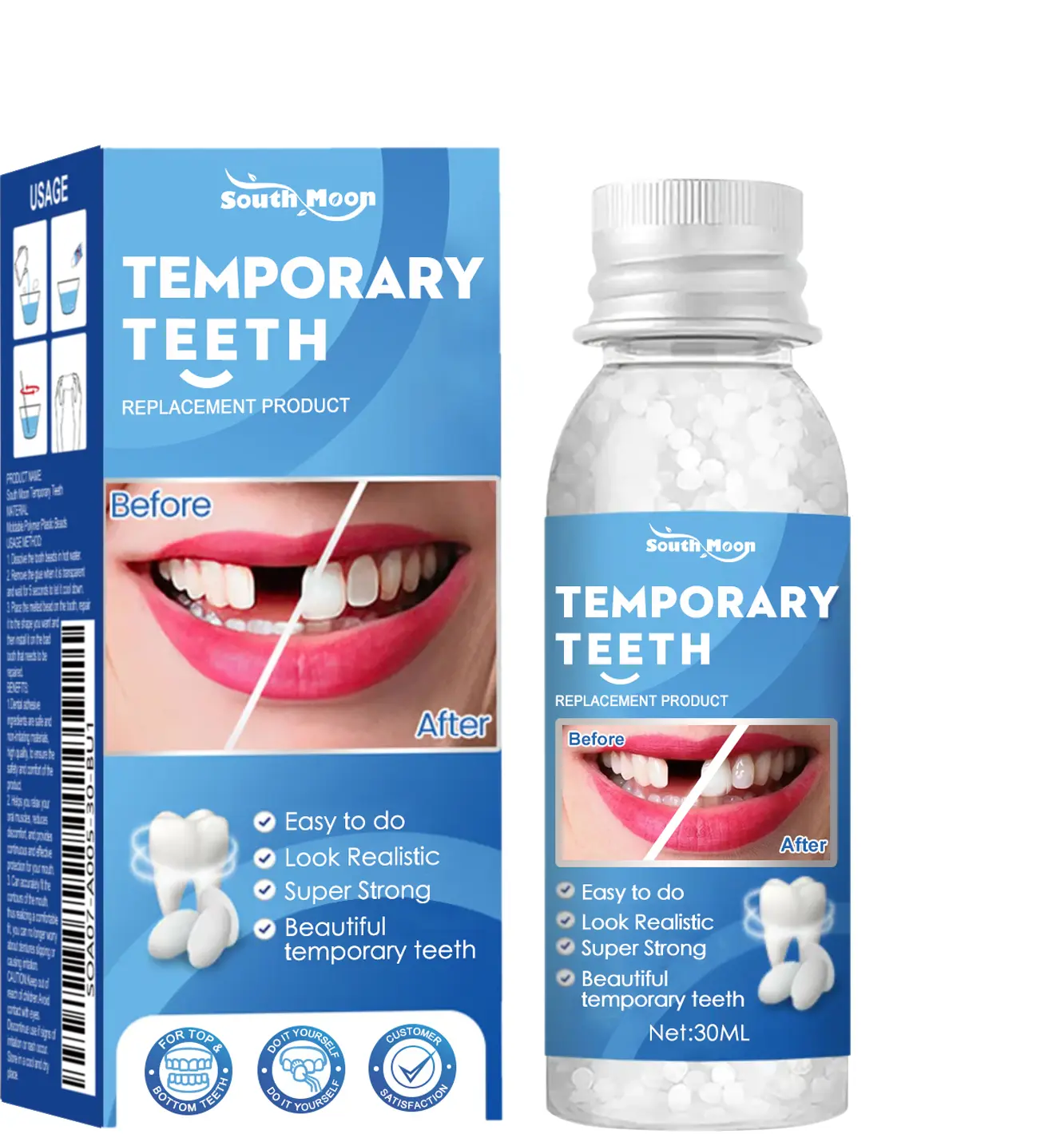 South Moon Solid Dental Adhesive Fixing Teeth Temporary Filling Cavities Filling Adhesive Dentures Dentures Filling Gaps Dental Adhesive