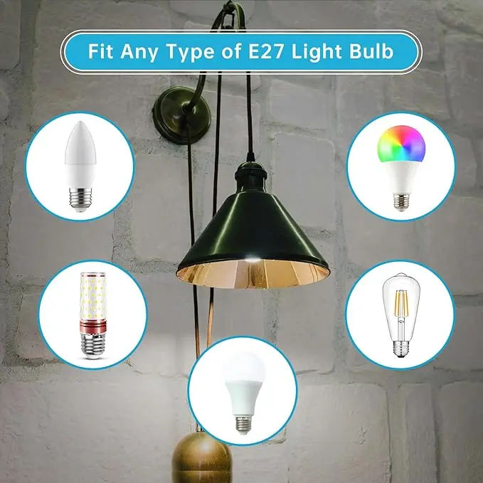 B22 to E27 Socket Converter, Socket Adapter, Bayonet to Screw Edison Bulb Adapter, for Ceiling Fan Light Bulb/LED Bulbs/Incandescent Bulbs/CFL Bulbs, 1 Pcs [Energy Class A] 3