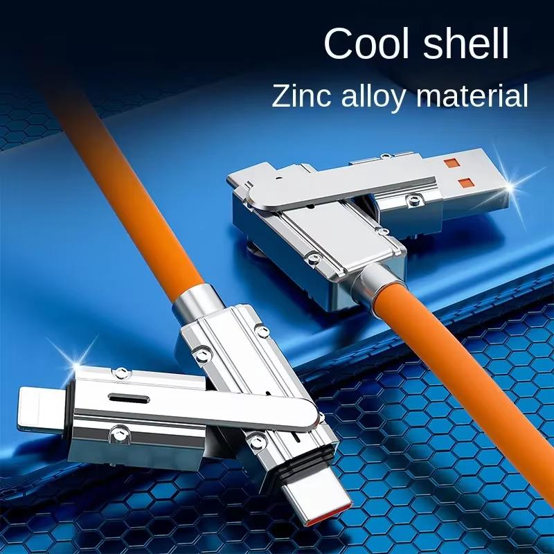 4 in 1 PD 120W USB Type C to C Charging Cable for iPhone Samsung Data Charging Cable - Cellphone, Smartphone 4