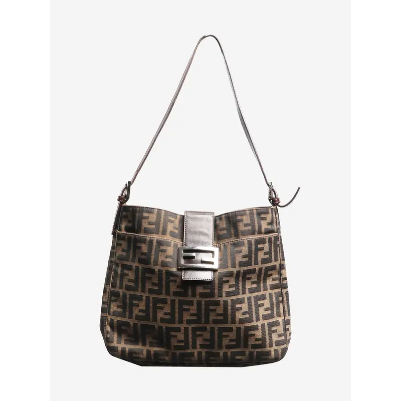 Preowned Fendi Bag - Brown Zucca Canvas Mamma Baguette Shoulder Bag 0