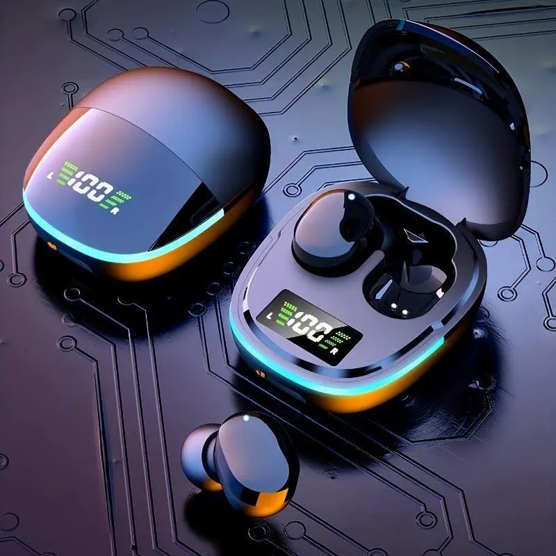 2024 Model Wireless Earbuds with LED Display, Touch Control, In-Ear TWS Design for Gaming & Sports, Compatible with iOS/Android - Sleek Metallic Charging Case Included, Earbuds Wireless 1