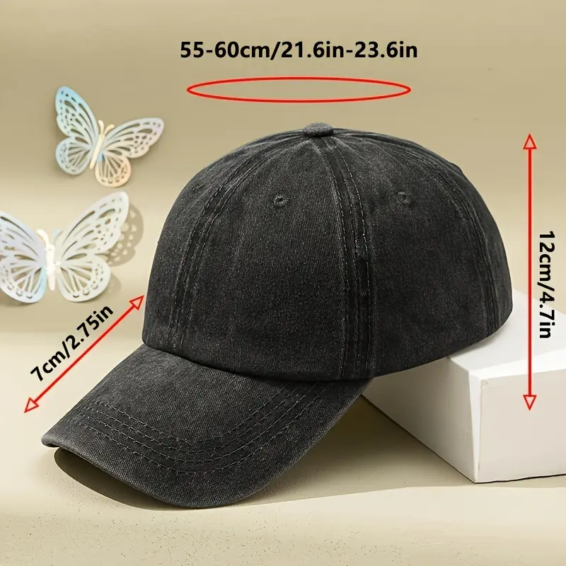 1pc Unisex Retro Baseball Cap, Trendy Versatile Adjustable Peaked Hat, Ideal Choice For Leisure Time And Traveling 5