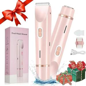 2 in 1 Portable Electric Hair Trimmer, 1 Set Rechargeable Hair Clipper, Waterproof Hair Shaver for Women, Wet and Dry Use Hair Trimmer for Home and Travel