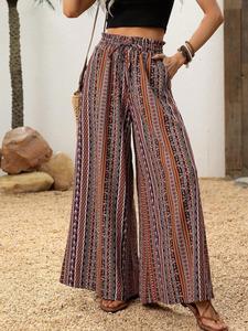 Women's Boho Style Pants, Casual Comfy Trousers for Daily Wear, Ladies Bottoms for All Seasons