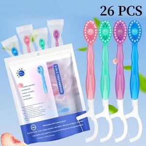 Disposable Toothbrush Set, 26pcs/set Soft Bristles Toothbrush Set, Oral Care Tool for Travel, Business Trip, Mouth Hygiene Kit