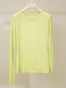 Peak work 120s all wool jellyfish T-shirt ultra-thin pullover round neck breathable cover