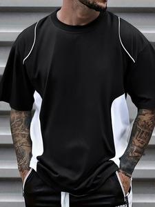 Men's Solid Round Neck Raglan Sleeve Tee, Loose Casual Crew Neck Short Sleeve T-Shirt for Summer, Fashion Men's Top for Daily Wear
