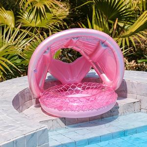 Mermaid Tail Design Inflatable Swimming Ring, Durable PVC Float Pool Toy, Swimming Ring for Kids, Water Sports Equipment for Outdoor Swimming Pool