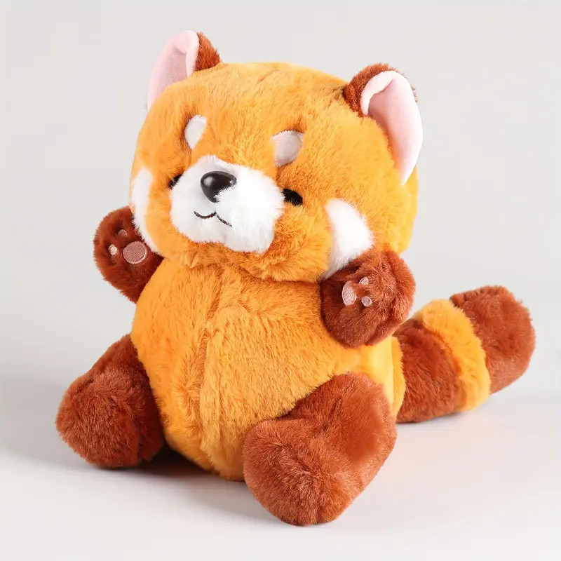 Adorable 8.6in Kawaii Raccoon Plush Toy, Orange Polyester - Ideal Gift for Birthdays & Christmas 2