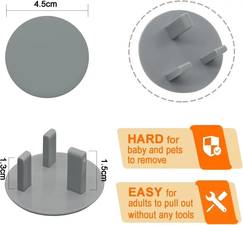 Child Safety Plug Covers for Electrical Outlets - Pack of 10 5