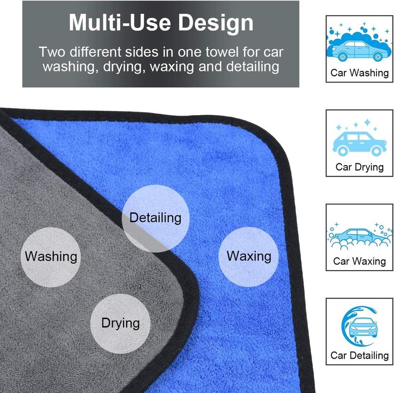 Product Introduction of 6 Pack Microfibre Cleaning Cloths, Two-layer Thickened Towels for Household and Car Washing, 40x30cm 4