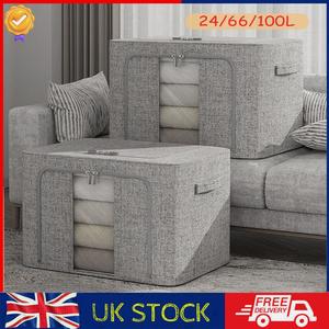 100L Folding Organizer Clothes Box Fabric Thickening Closet Storage Box w/Handle UK STOCK