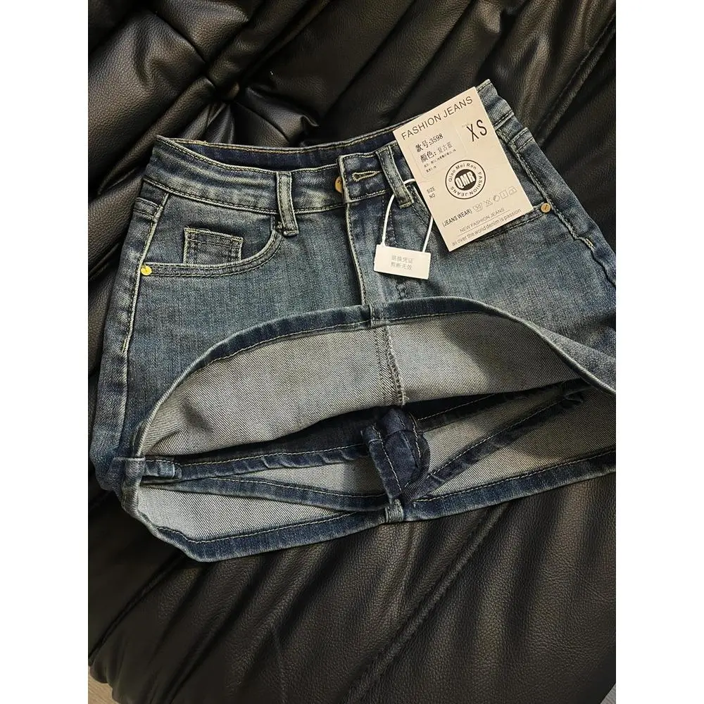 Women's Blue A-line Denim Skirt Y2k Jean Shorts Skirts Harajuku 90s Vintage Mini Cowboy Skirt 2000s Fashion Clothes Summer 2024