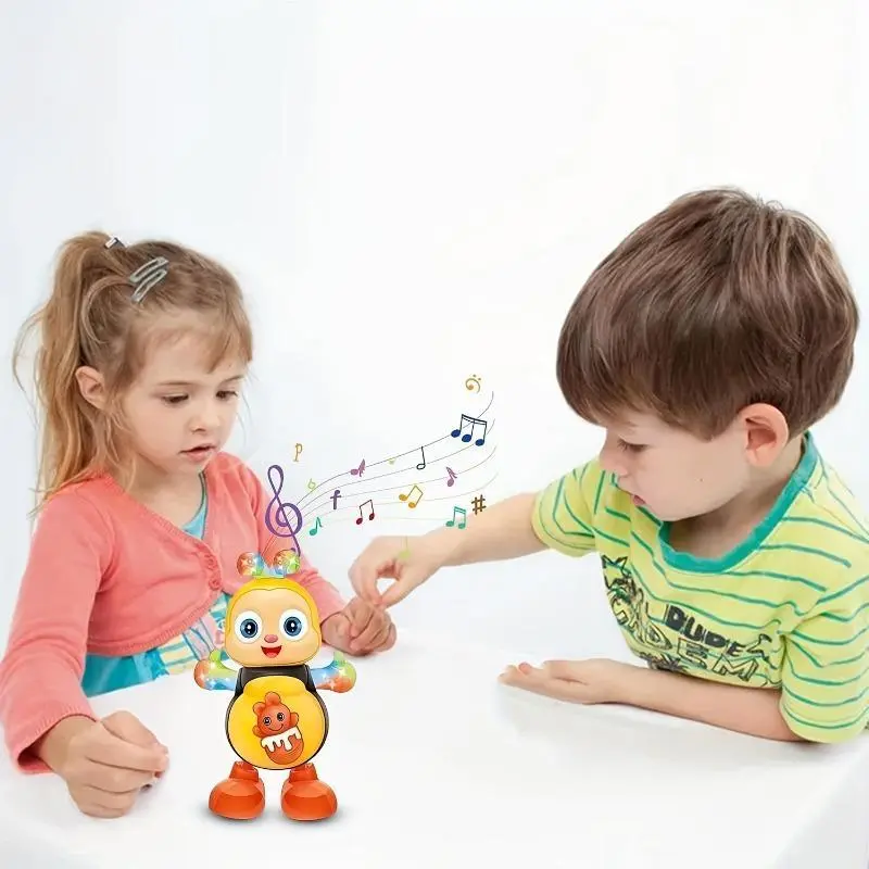 Interactive Bee Toy with Lights & Music - Educational Musical Dancing Bee for Youngsters, Yellow with Black Stripes, Battery-Free Operation, Interactive Music Toy|Colorful Youngsters' Toy|Safe for Youngsters, Fun Toys 2