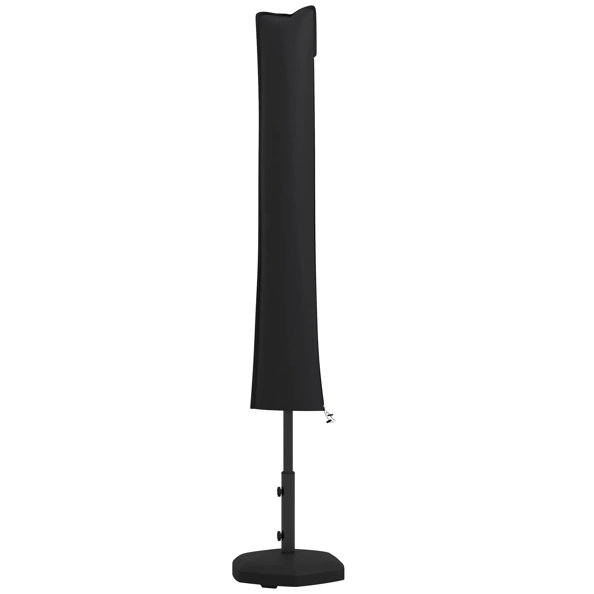 Outsunny Parasol Cover, Cantilever Umbrella Cover for 2-3.5 m Parasols, Banana Umbrella Cover with Zipper for Outdoor Garden, Patio, Black