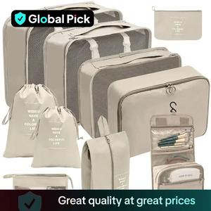 Travel Toiletries Storage Bag Set, 7 Counts/10pcs/set Portable Travel Bag, Zipper Clothes Storage Pouch, Travel Toiletries Essentials for Cosmetic, Compact Storage Organizer for Home, Suitcase Organizer, Accessories, Travel Organization Pouch