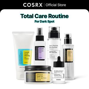 COSRX OFFICIAL Total Care for Dark Spot SET_Alpha-Arbutin 2 Discoloration Care Serum 50ml + 6 Peptide Skin Booster 150ml + Toner 150ml + Advanced Snail 96 Mucin Power Essence 100ml + Low pH Gel Cleanser 150ml + Advanced Snail 92 All-In-One Cream 100g