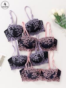 Women's Lace Bra, Soft Comfortable Breathable Buckle Back Bra, Women's Lingerie for All Seasons