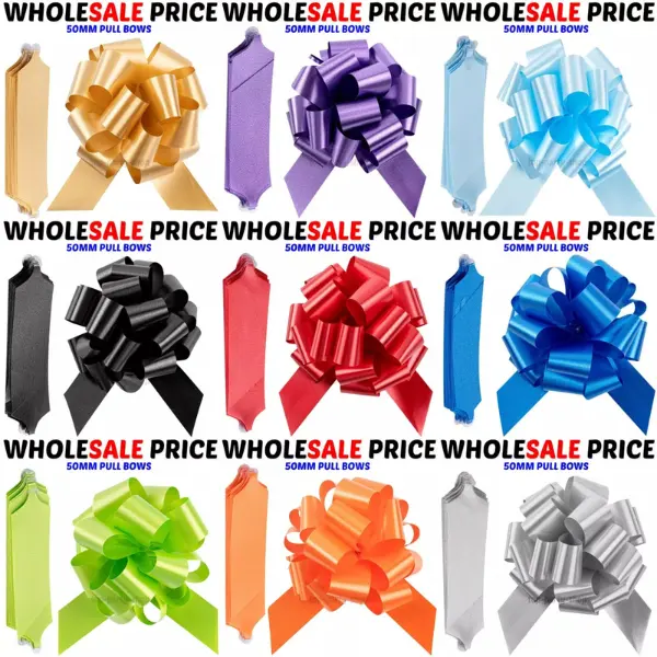 Large 50mm Pull Bow Quality Gift Present Wrap Ribbon Wedding Car Birthday Party