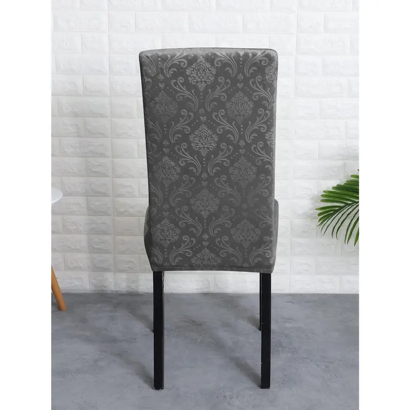 forcheer 1pc Silver Fox Velvet Print Elastic Dining Chair Cover, Washable, Fits Chairs 4