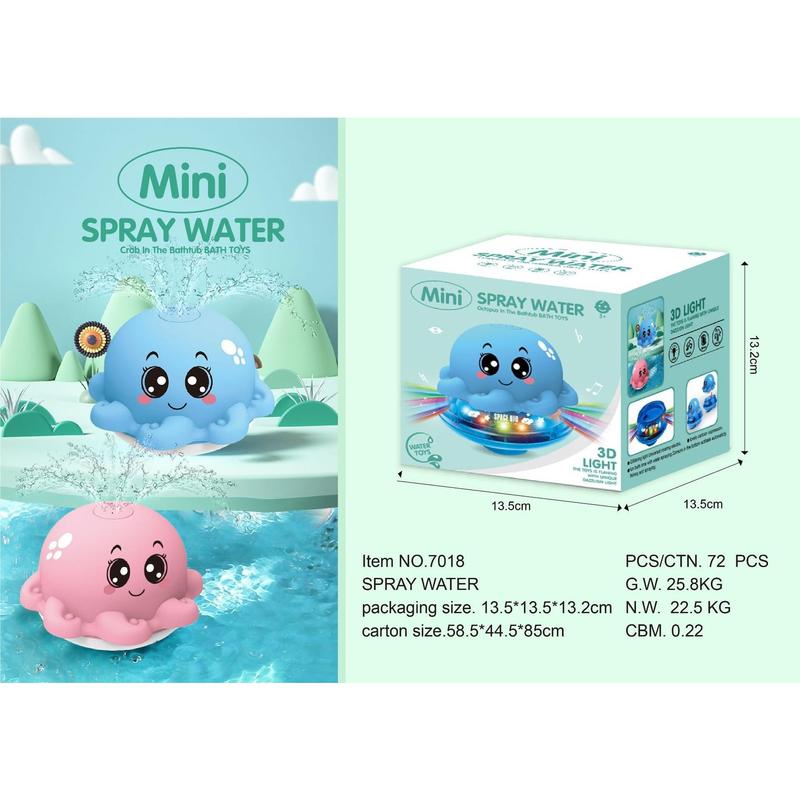 Douyin's same electric induction water spray ball, baby bath, bathroom light, music, water toy, spray whale 7