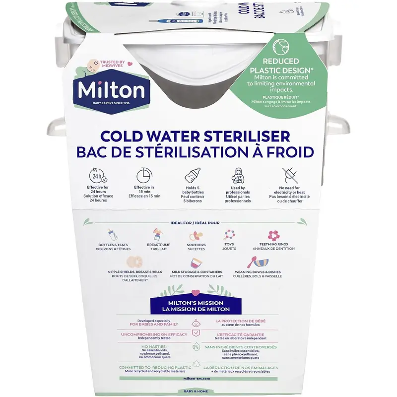 Milton Cold Water Steriliser (White), Packaging may vary 2