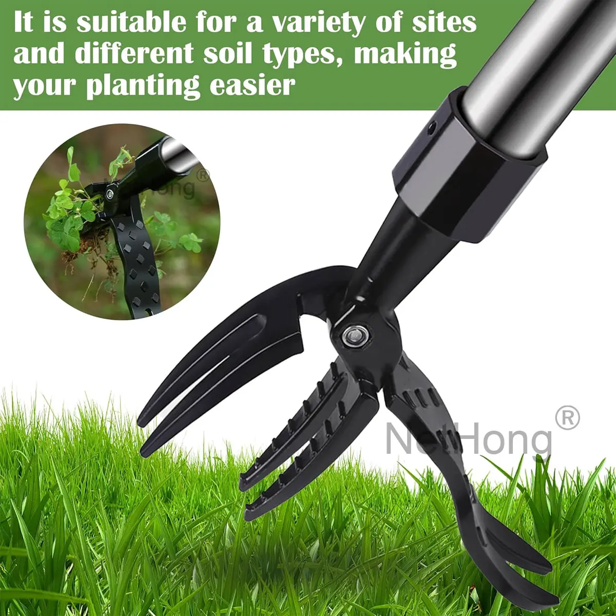 Manual Stand Up Weeder Puller Weed Claw Grass Root Remover Killer Garden Tool~
