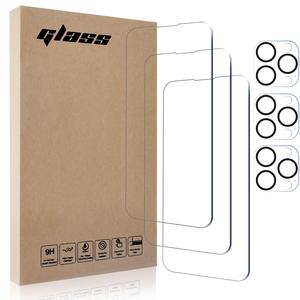 6-in-1 Phone Screen Protector & Lens Protector, 3 Counts Screen Protector & 3 Counts Lens Protector, Phone Accessories for iPhone