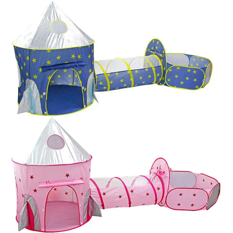 Kids 3 In 1 Play Tent Crawl Tunnel Pop Up Ball Pit Playhouse Toddler Toy Room 0