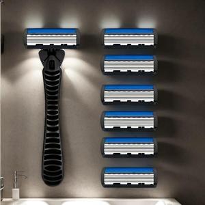 Men's Manual Razor Holder with Replacement Blades, 1 Set Stainless Steel Manual Razor Holder & Blades, Men's Shaving Tool for Daily Use